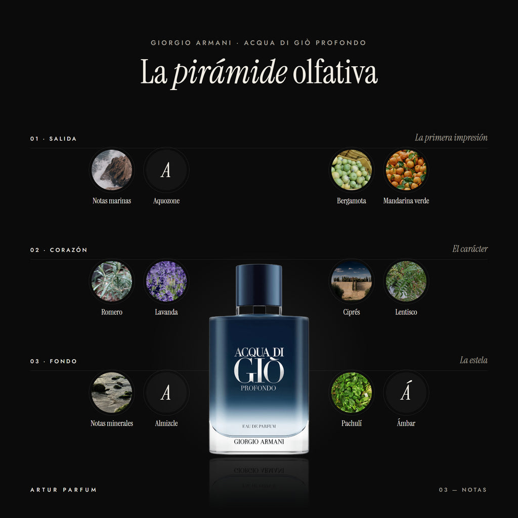 Acqua di Giò Profondo — notas de salida, corazón y fondo