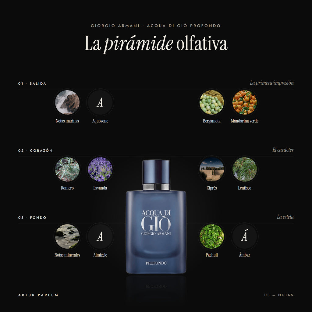 Acqua di Giò Profondo — notas de salida, corazón y fondo