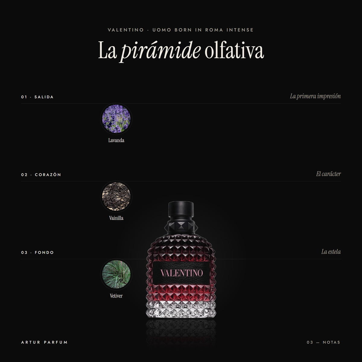 Uomo Born in Roma Intense — notas de salida, corazón y fondo