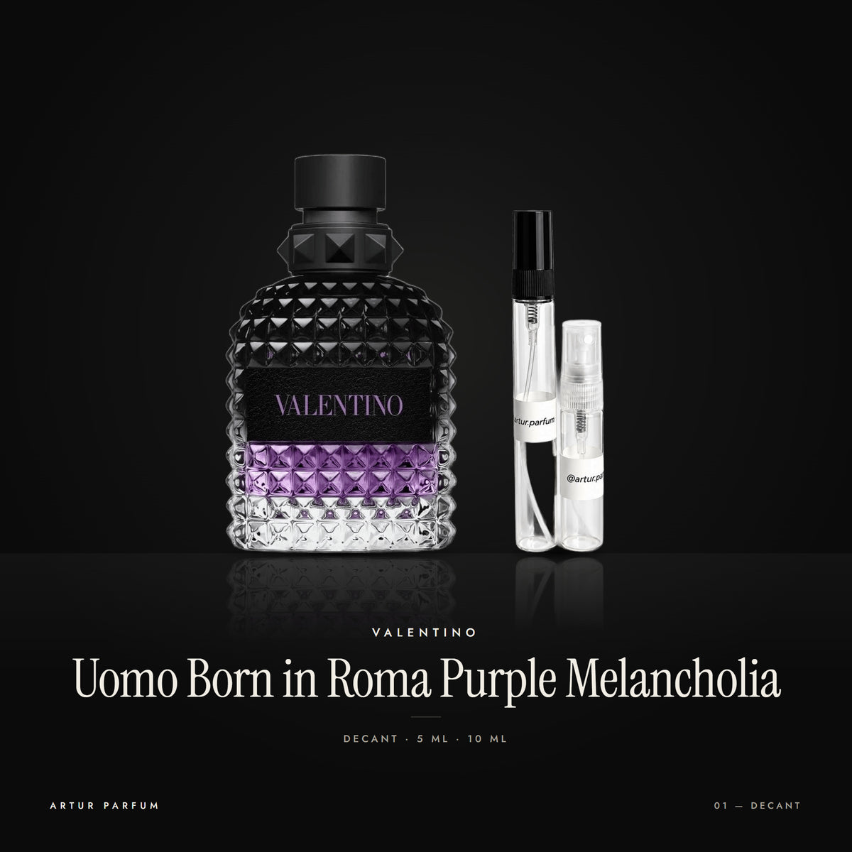 Uomo Born in Roma Purple Melancholia — decant de 5 ml y 10 ml